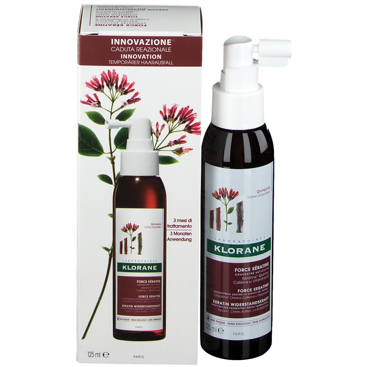 KLORANE Force Keratine Cheratina Chinina Caffeina e Vitamina B