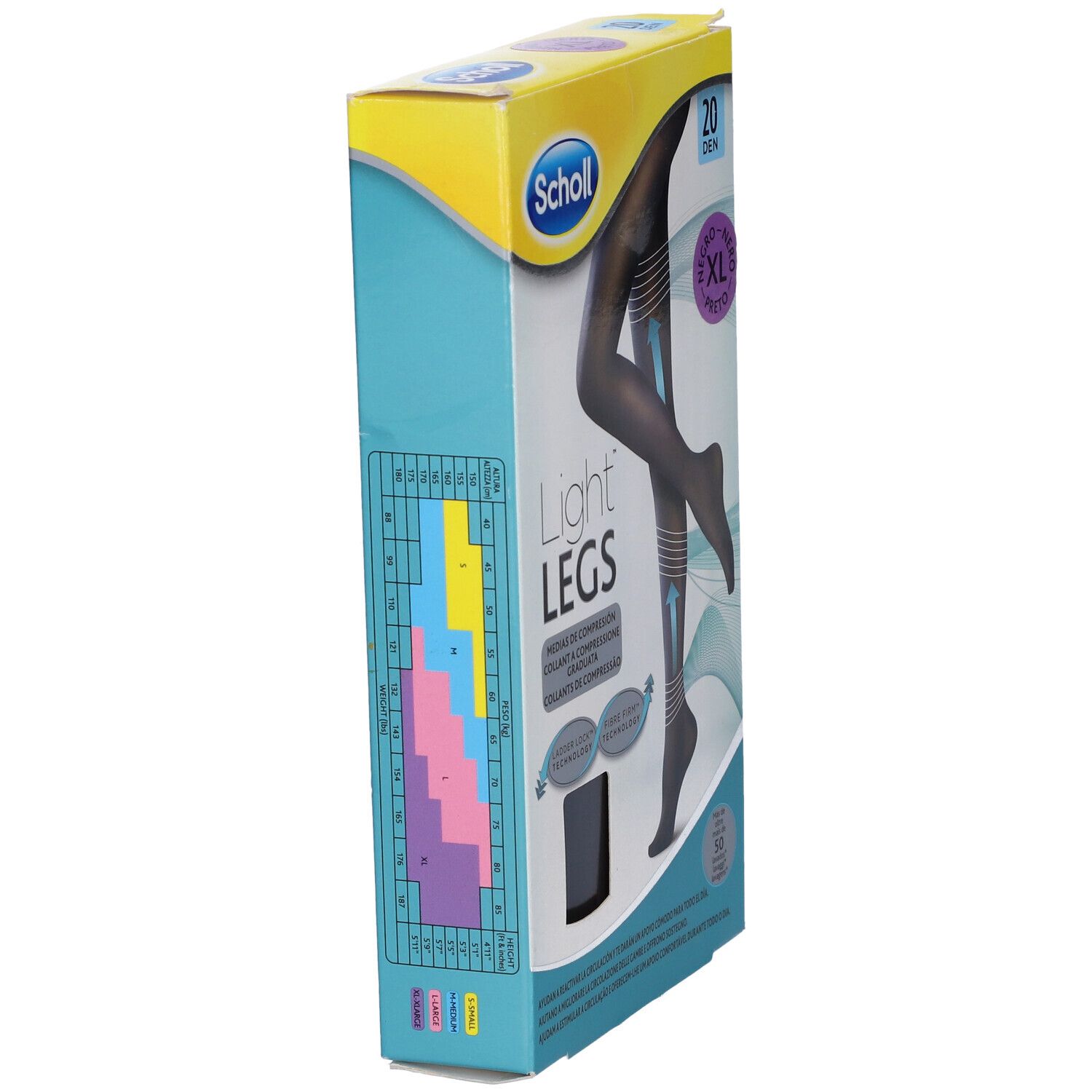 Scholl Lightlegs 20 Denari Taglia Xl Colore Nero 1 Paio