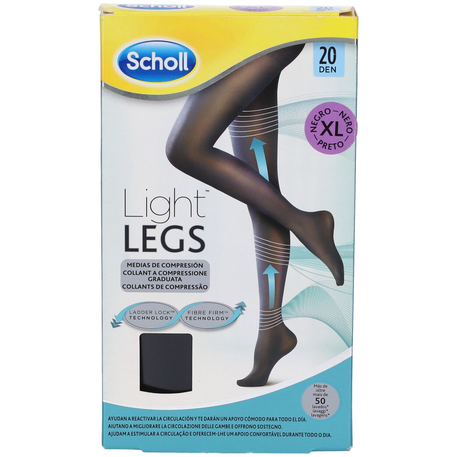 Scholl Lightlegs 20 Denari Taglia Xl Colore Nero 1 Paio