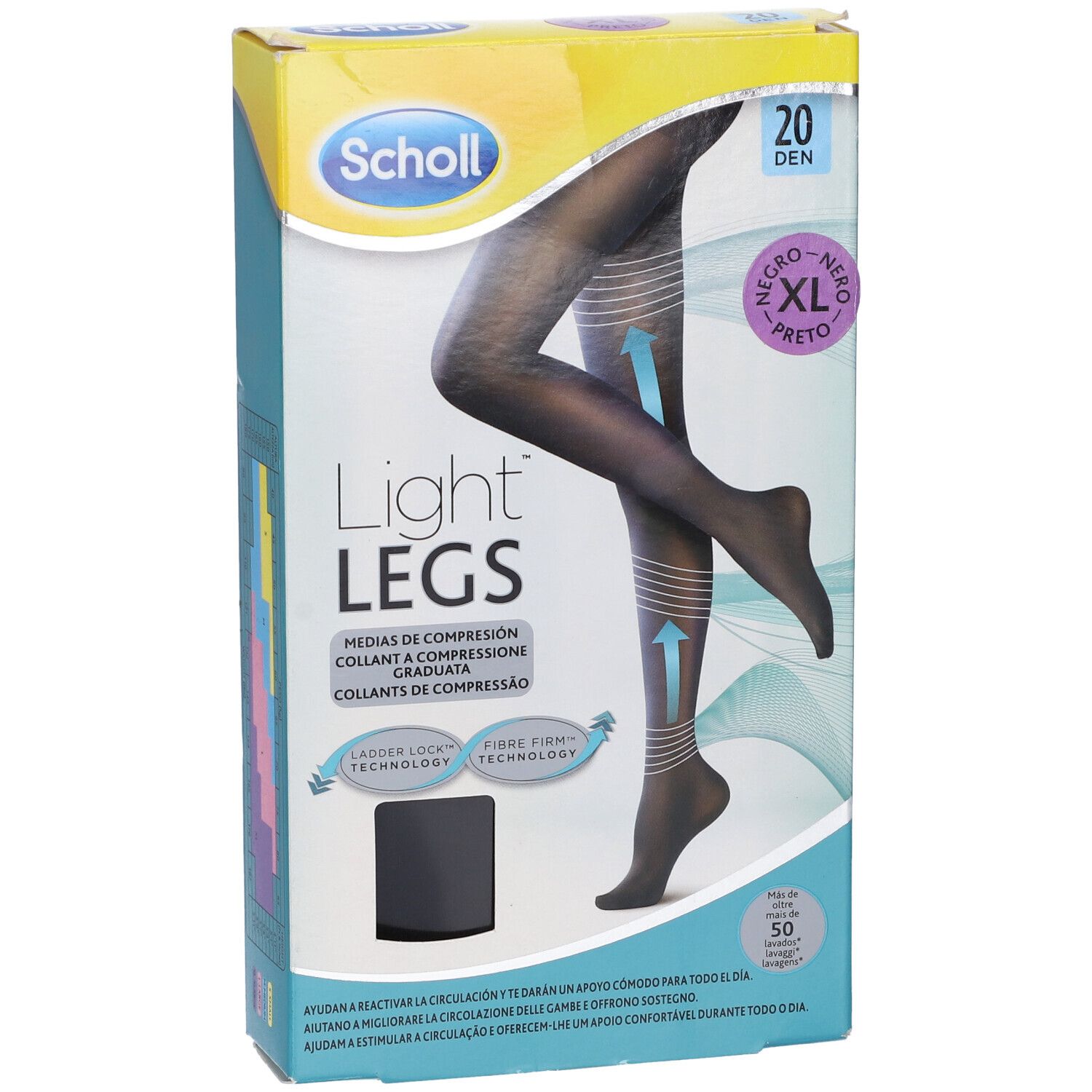 Scholl Lightlegs 20 Denari Taglia Xl Colore Nero 1 Paio