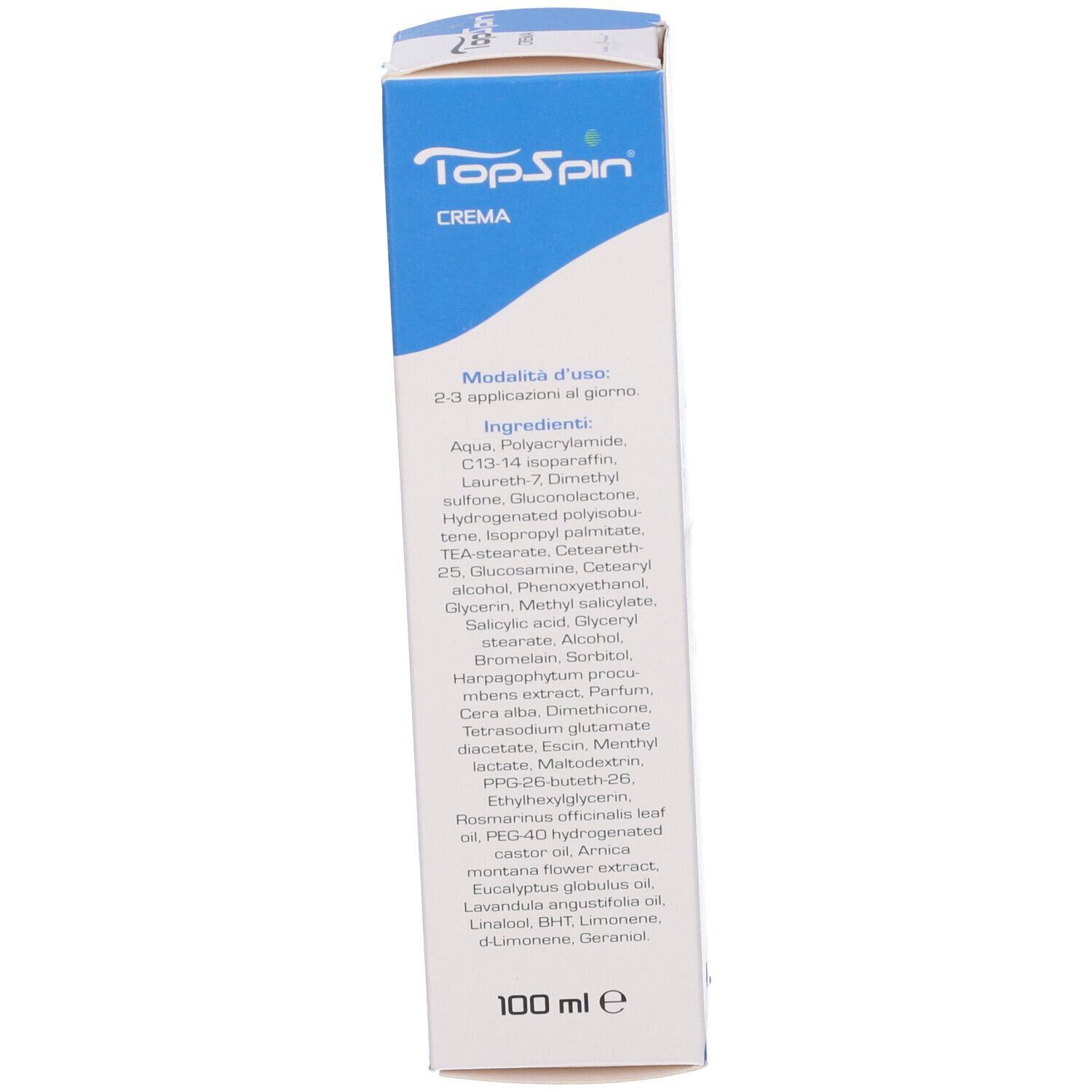 Topspin Crema Antinfiammatoria Defaticante 100 Ml