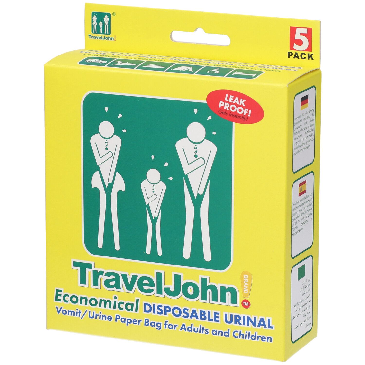 Contenitore Traveljohn Vomit Bag 800 Cc Gelificazione Immediata Impermeabile Inodore Monouso