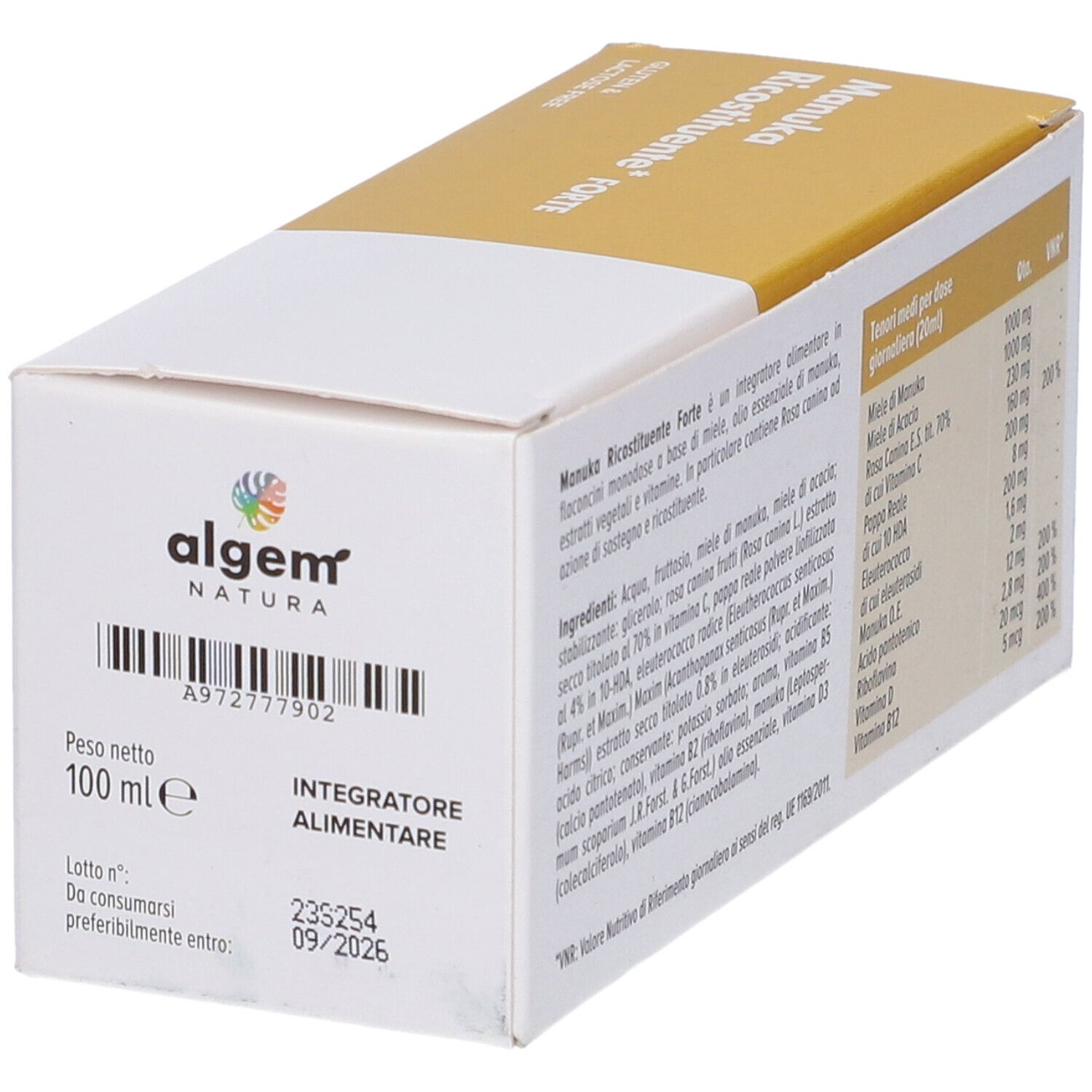 Algem Natura Manuka Ricostituente Forte Flaconcini