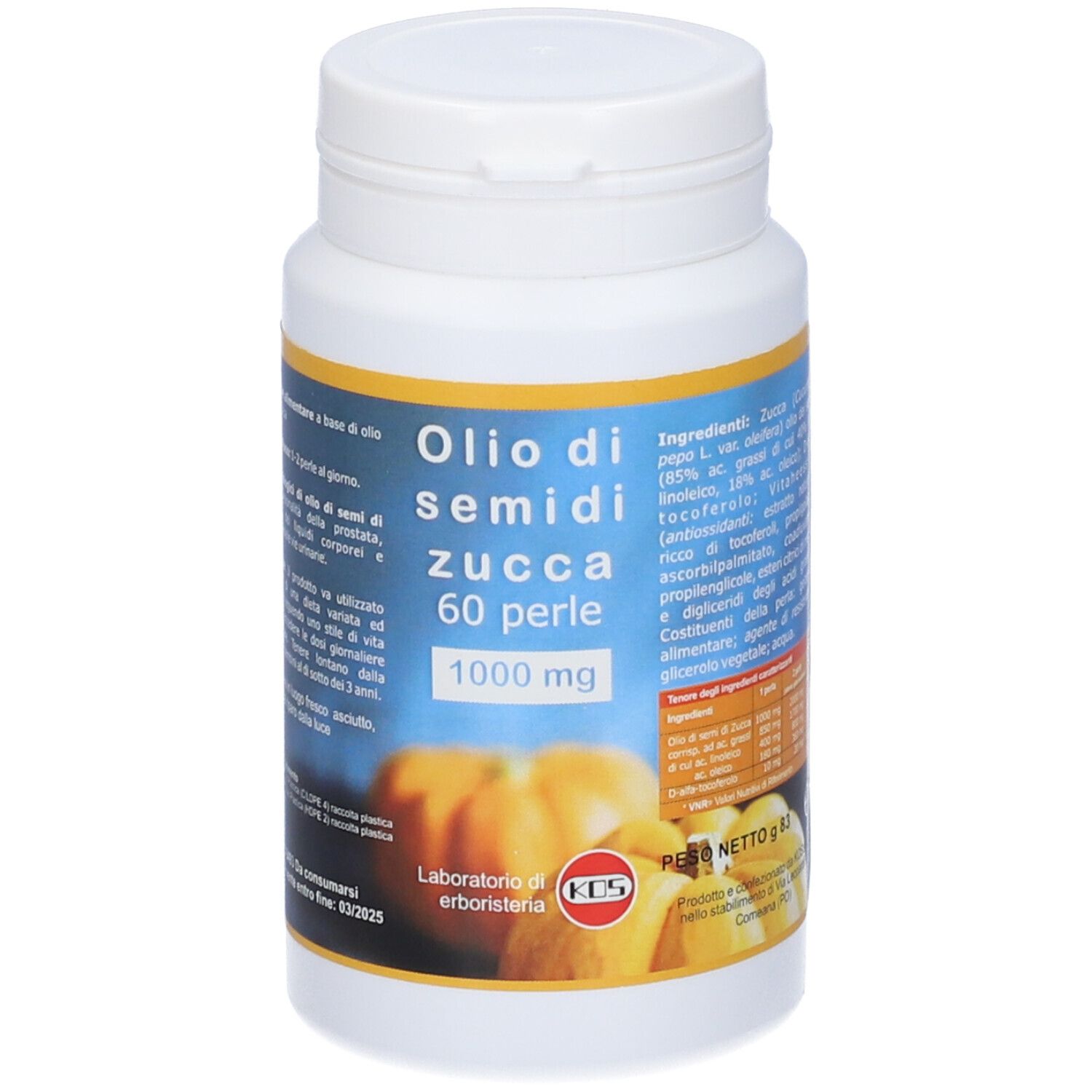Olio Di Zucca 60 Perle 1000 Mg