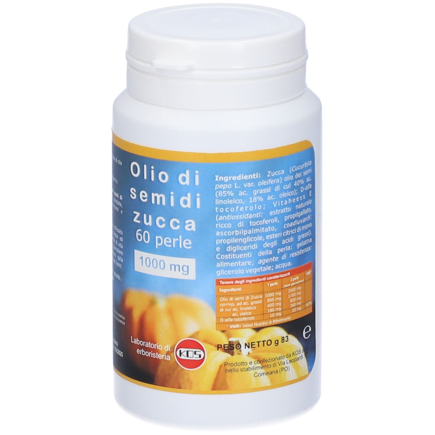 Olio Di Zucca 60 Perle 1000 Mg