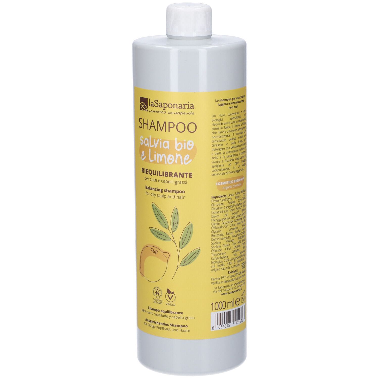 La Saponaria Shampoo Riequilibrante Salvia Bio e Limone