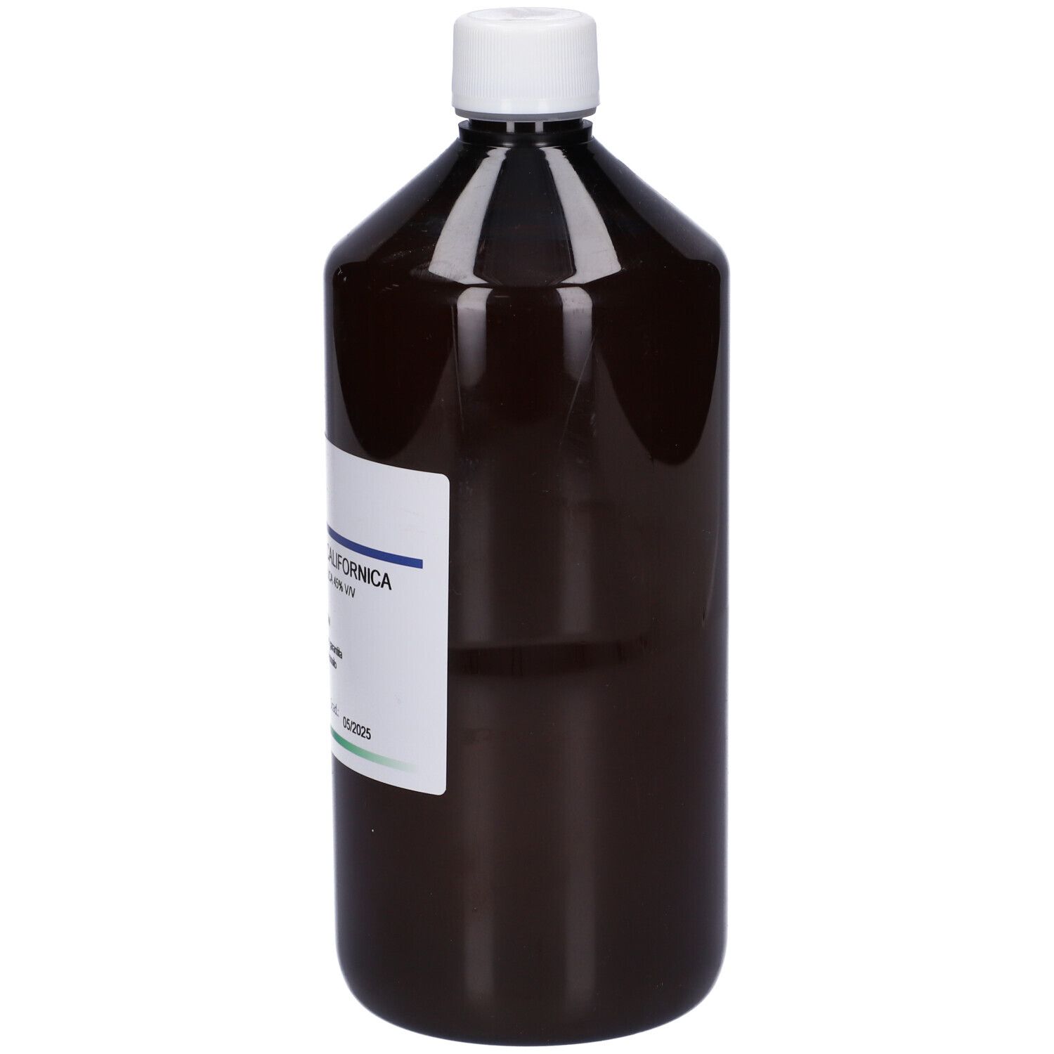 Flacone marrone con tappo bianco ed etichetta. Scritta: HERING, Eschscholtzia Californica, 1000 ml.