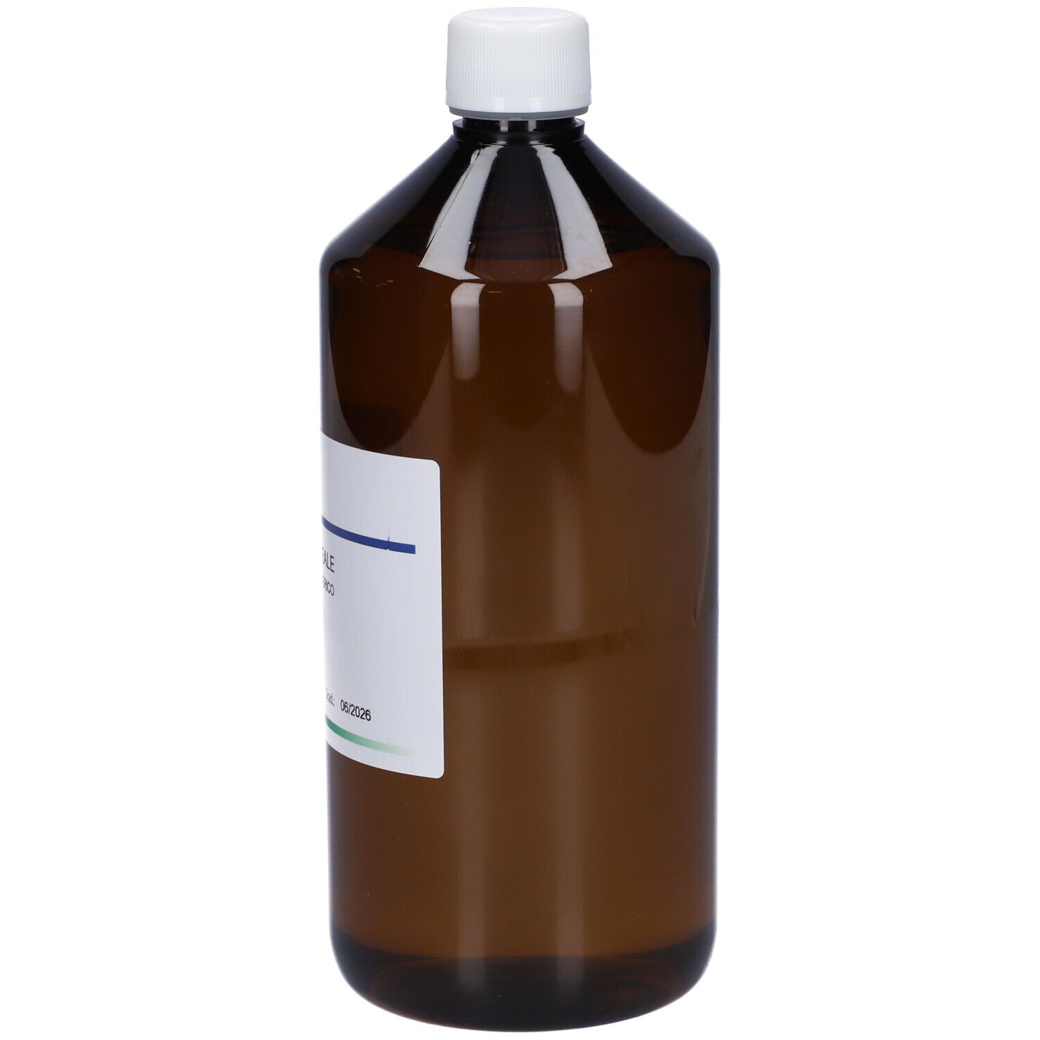 Bottiglia marrone con tappo bianco. È presente un'etichetta. L'etichetta riporta "SECALE CEREALE MACERATO GLICERICO".