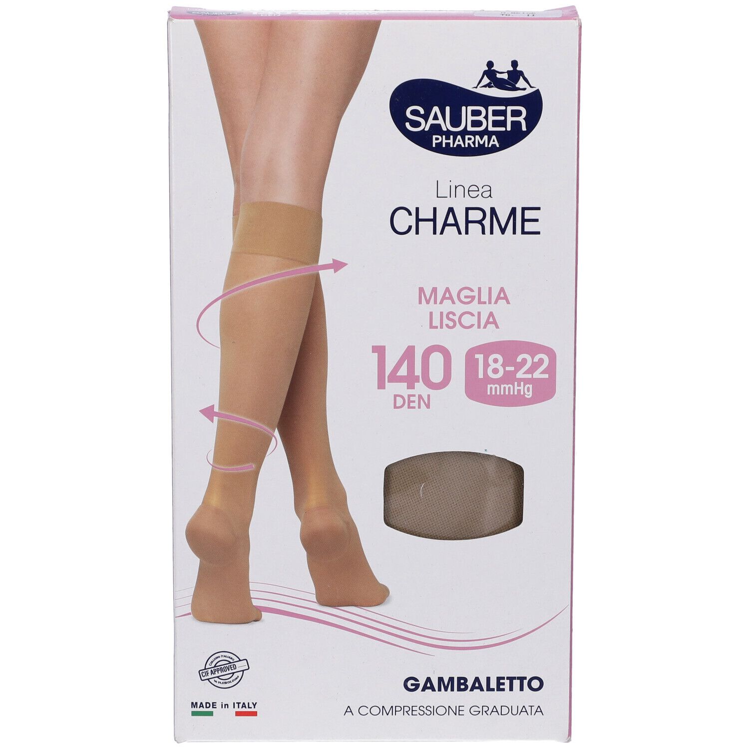 Sauber Gambaletto Maglia Liscia 140 Denari Beige 2