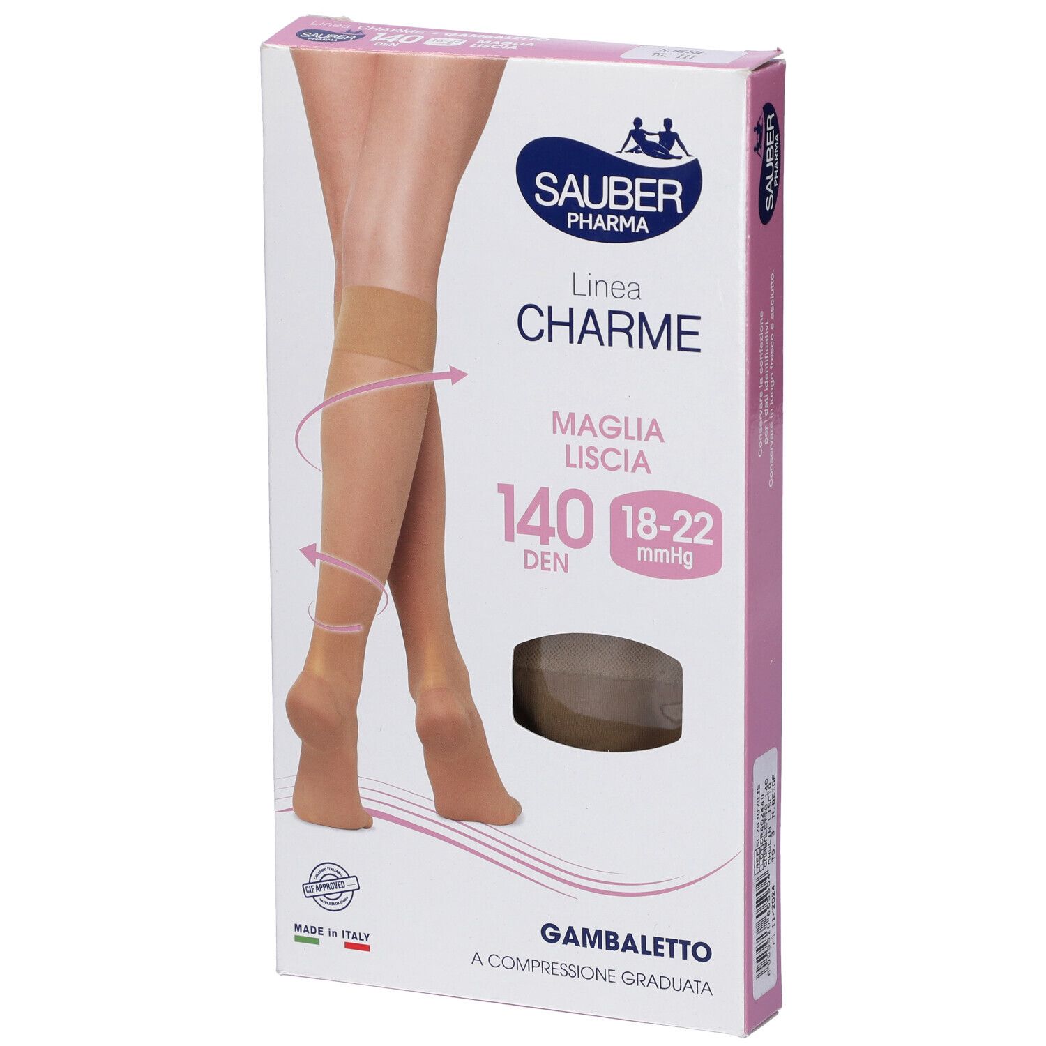 Sauber Gambaletto Maglia Liscia 140 Denari Beige 3