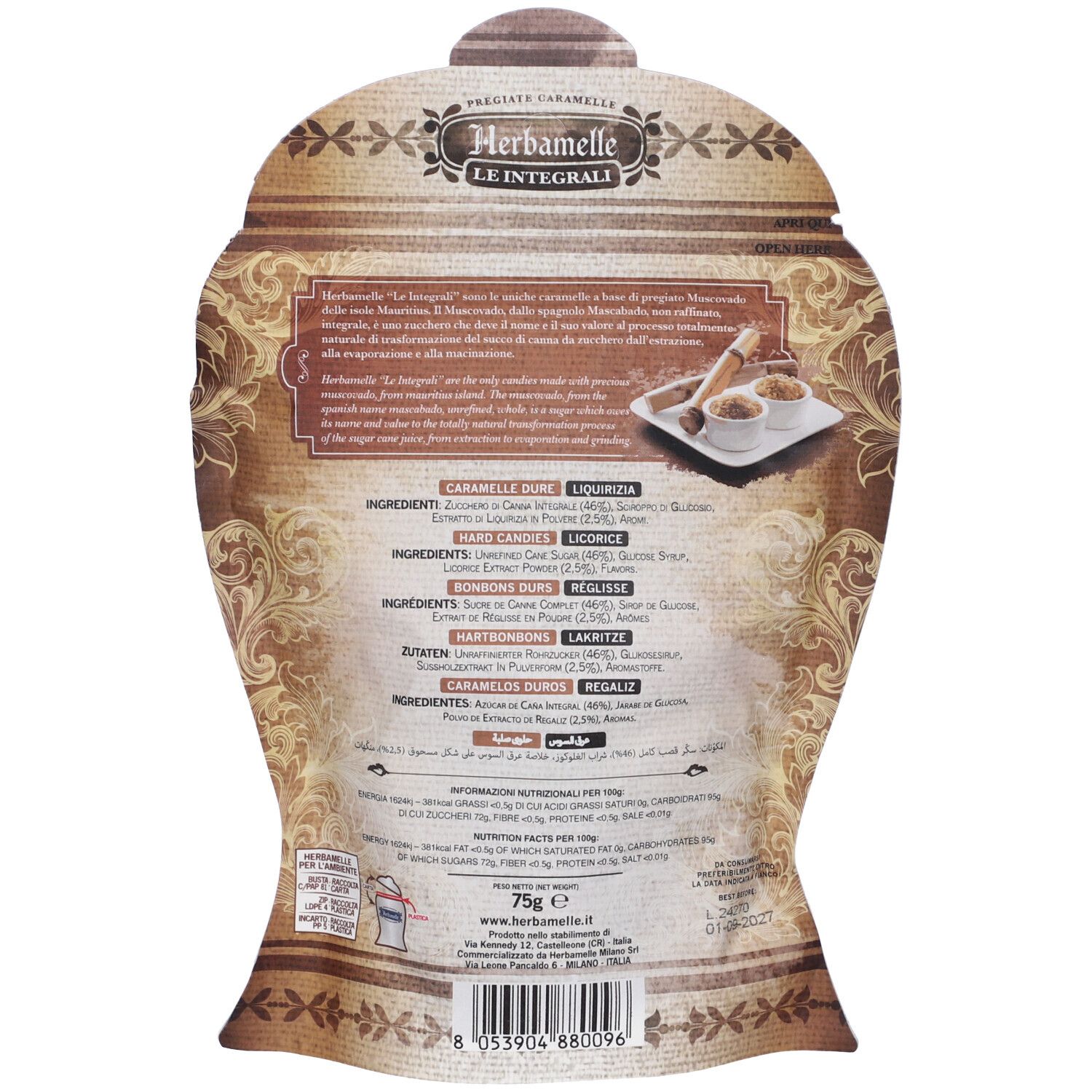 Herbamelle Le Integrali Liquirizia Caramelle
