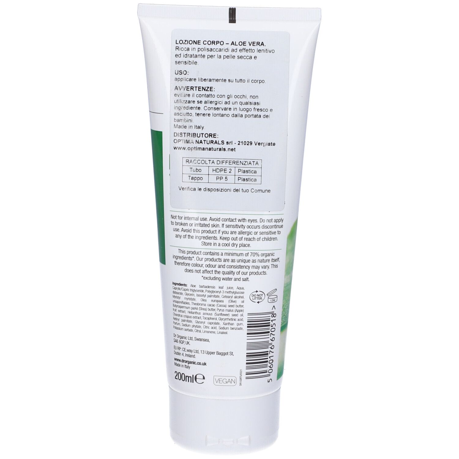 Dr Organic Aloe Lozione Corpo
