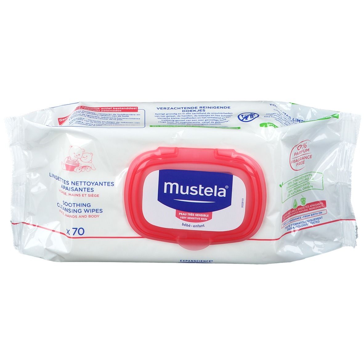 Mustela®  SALVIETTE  Salviette Detergenti Lenitive DETERSIONE QUOTIDIANA PELLE IPERSENSIBILE