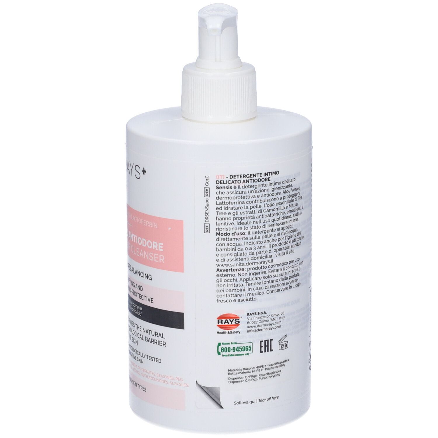 DermaRays+ Sensis Detergente Intimo Antiodore 500ml