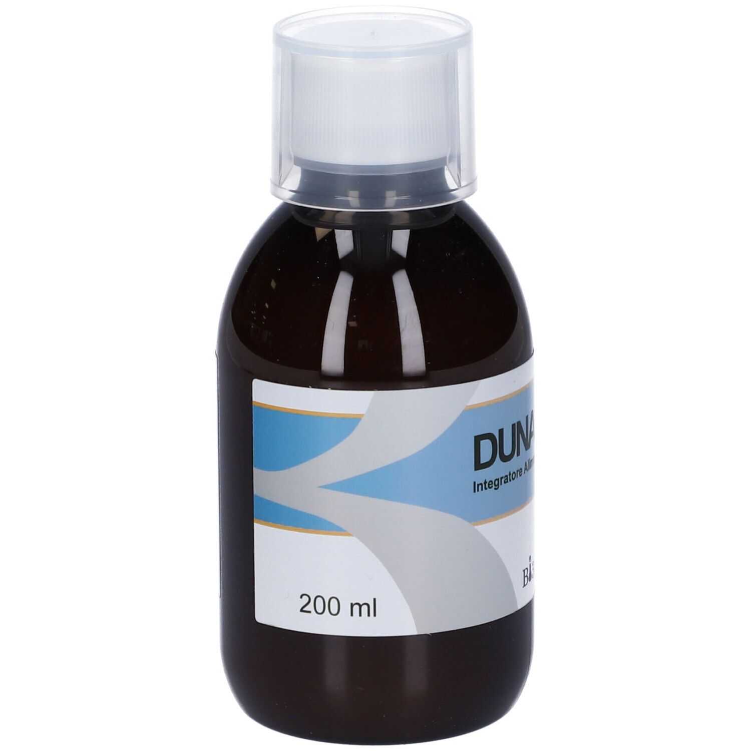Flacone marrone con tappo bianco. Etichetta DUNAMIX D3, 200 ml e marchio B3 Pharma.