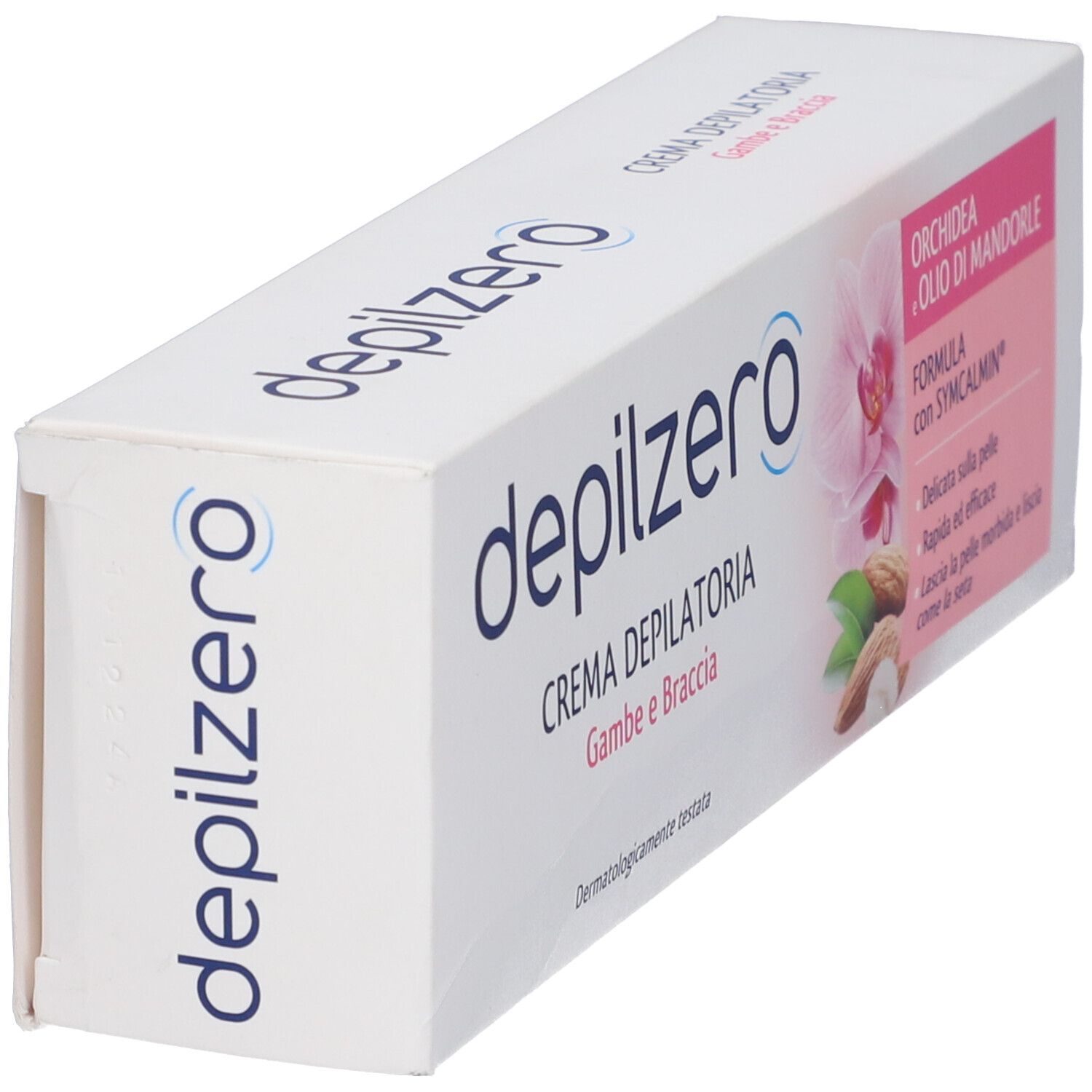 Confezione Depilzero Crema Depilatoria Gambe Braccia, vista laterale.