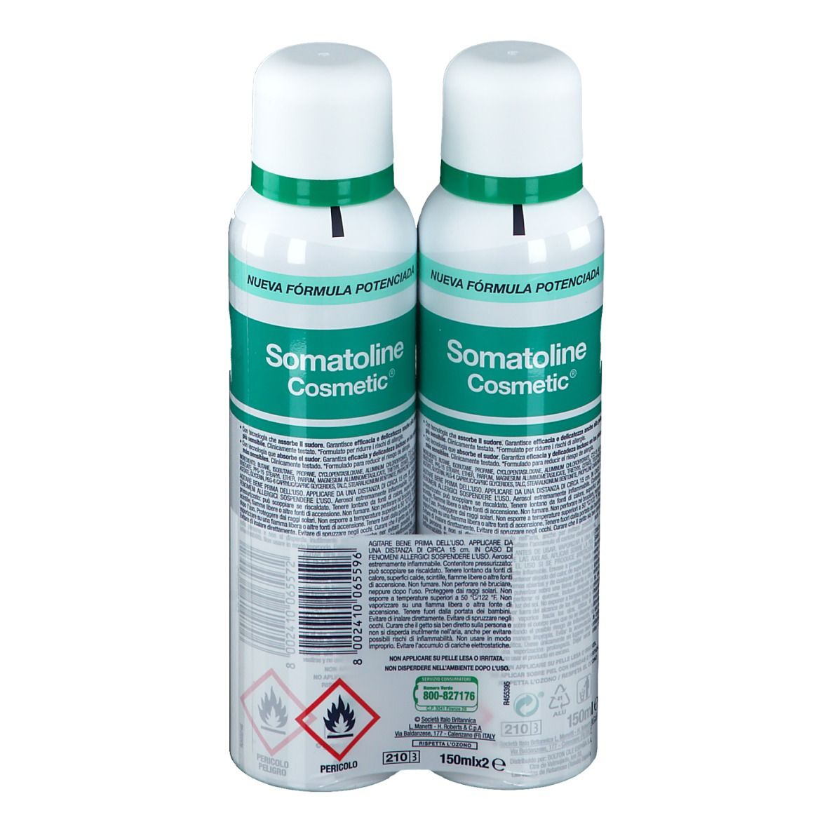 Somatoline Cosmetic® Deodorante Pelli Sensibili Spray, Duo Pack