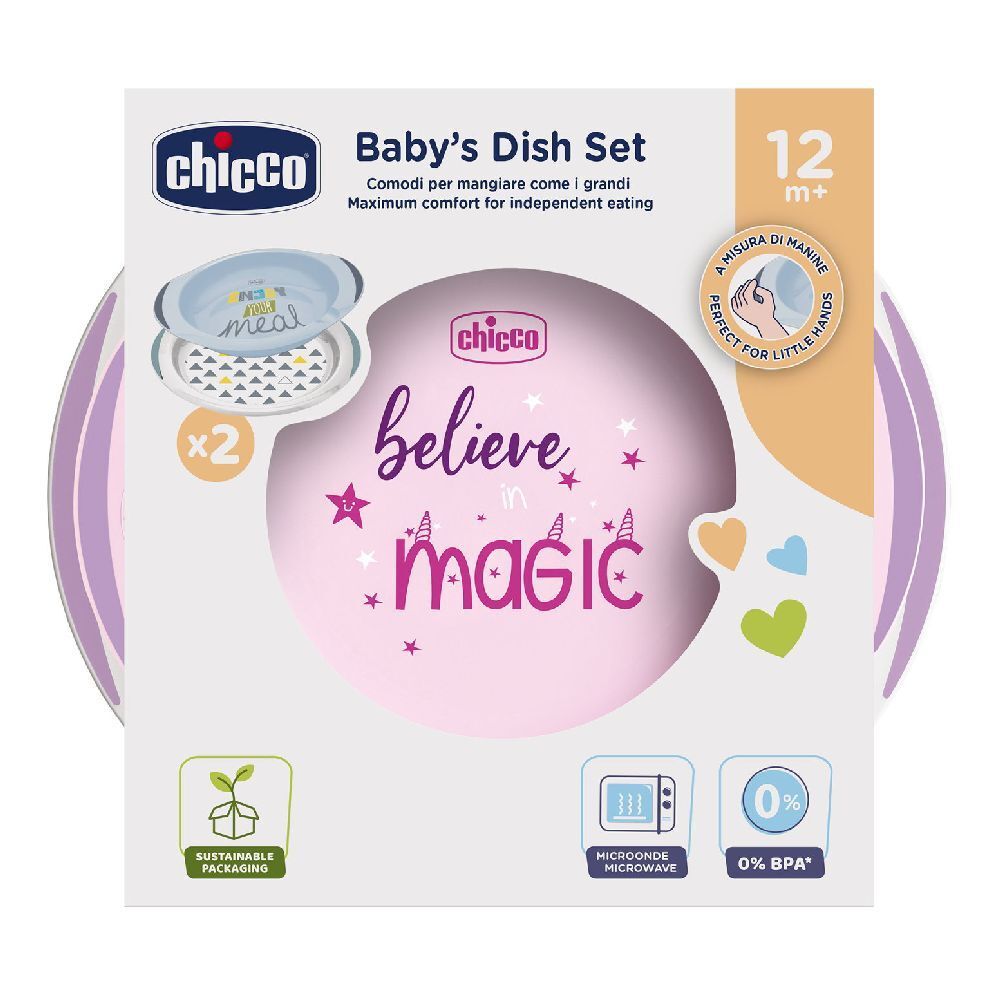 Chicco Piatto Fondo E Piano 12 Mesi+ Rosa/Verde