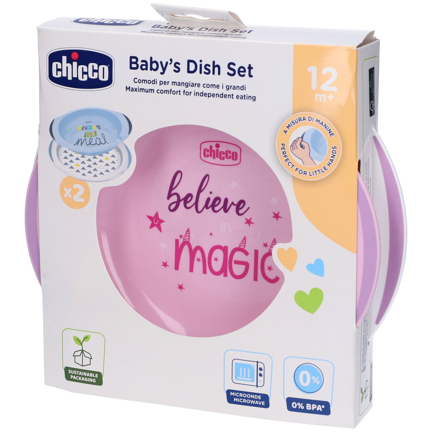Chicco Piatto Fondo E Piano 12 Mesi+ Rosa/Verde