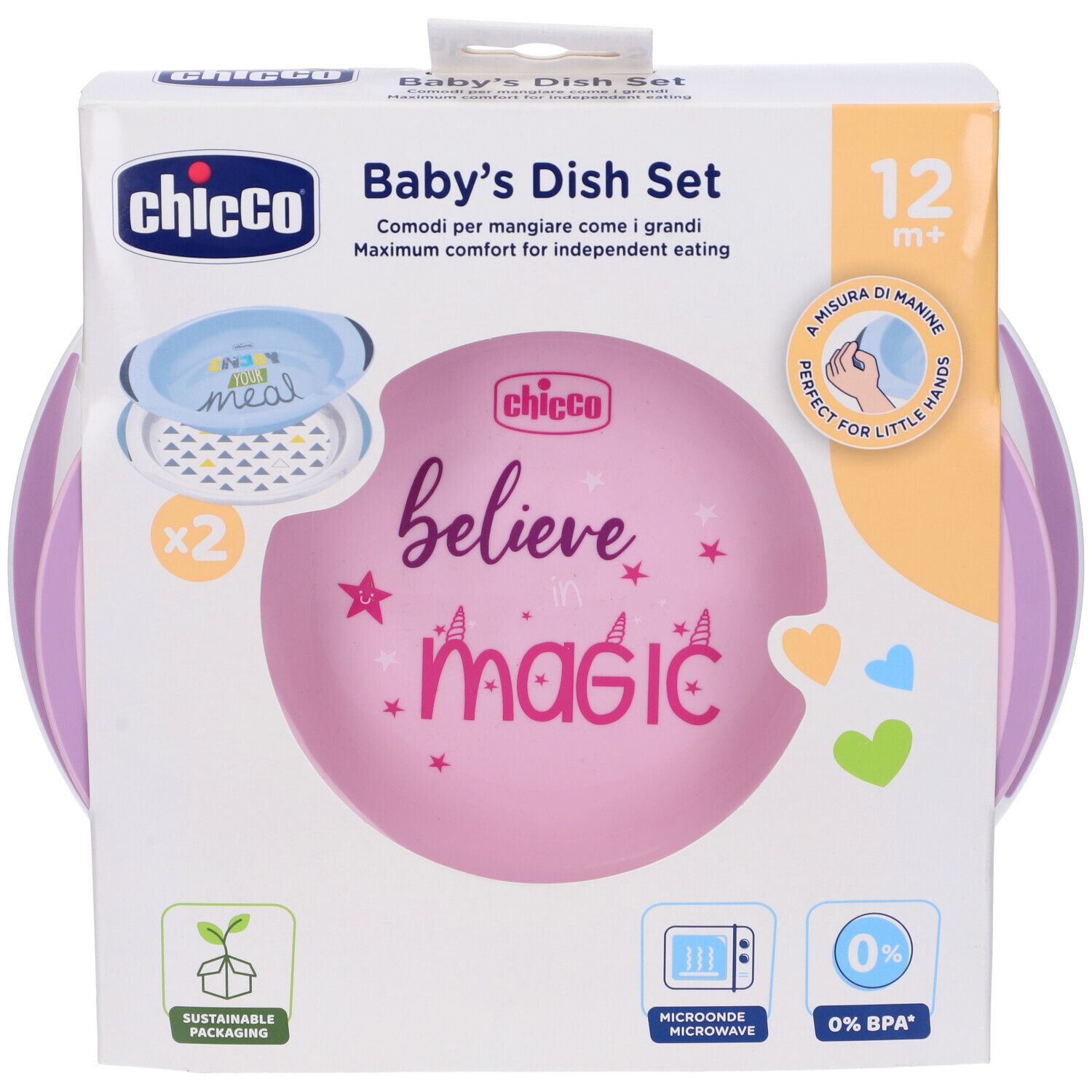 Chicco Piatto Fondo E Piano 12 Mesi+ Rosa/Verde