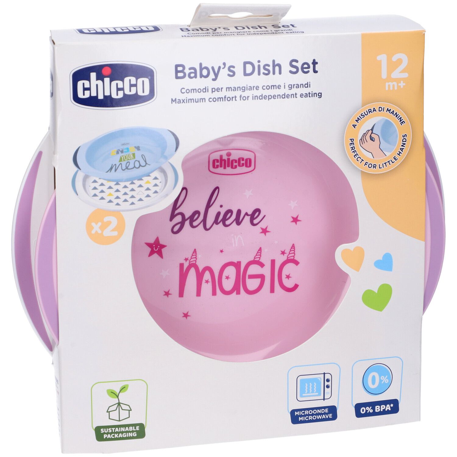 Chicco Piatto Fondo E Piano 12 Mesi+ Rosa/Verde