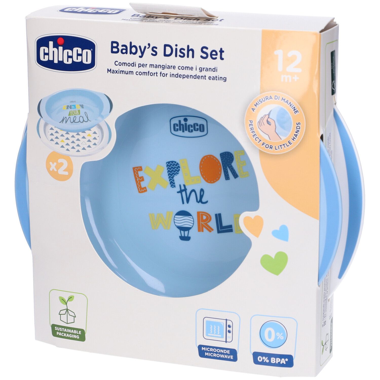 Chicco Piatto Fondo E Piano 12 Mesi+ Azzurro/Verde