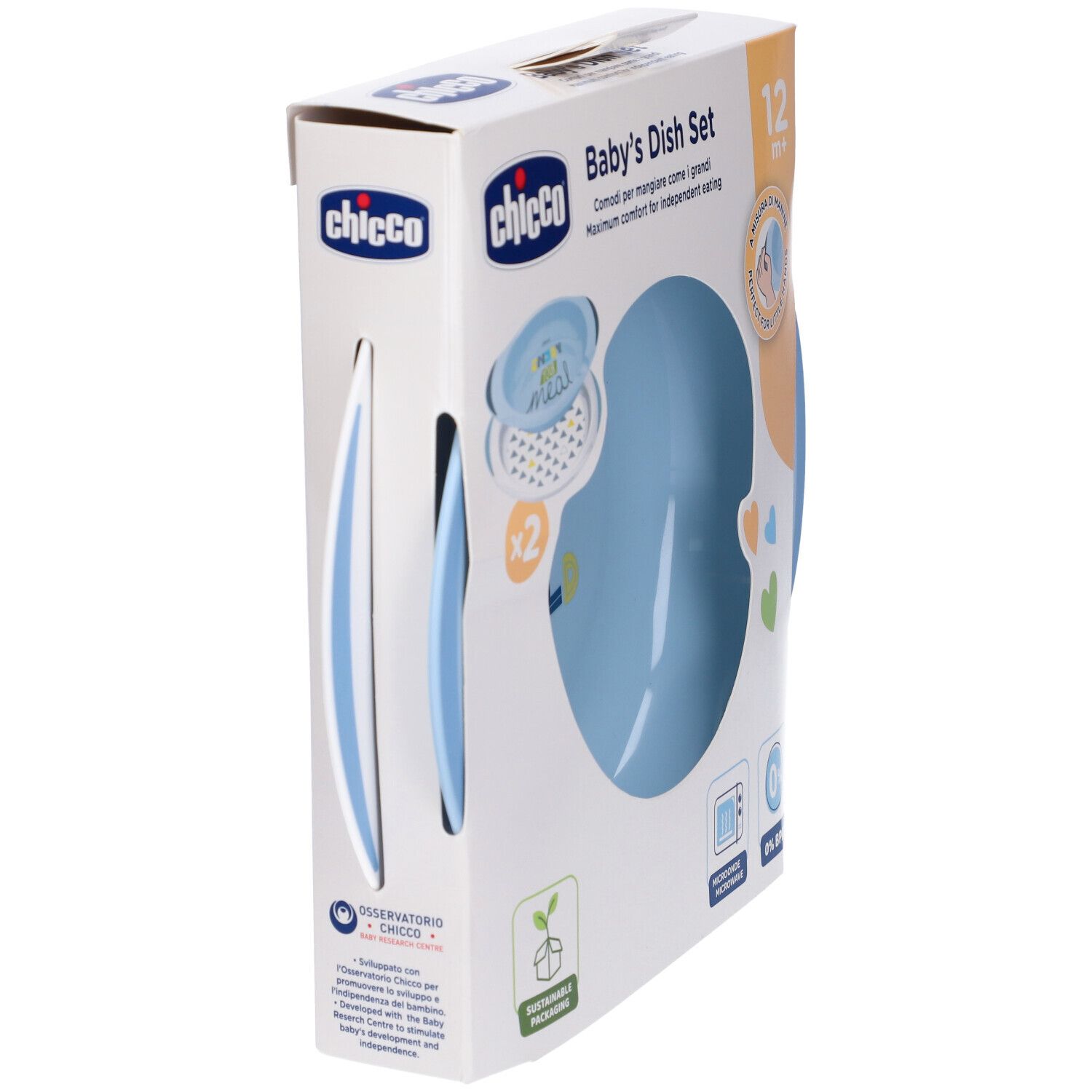 Chicco Piatto Fondo E Piano 12 Mesi+ Azzurro/Verde