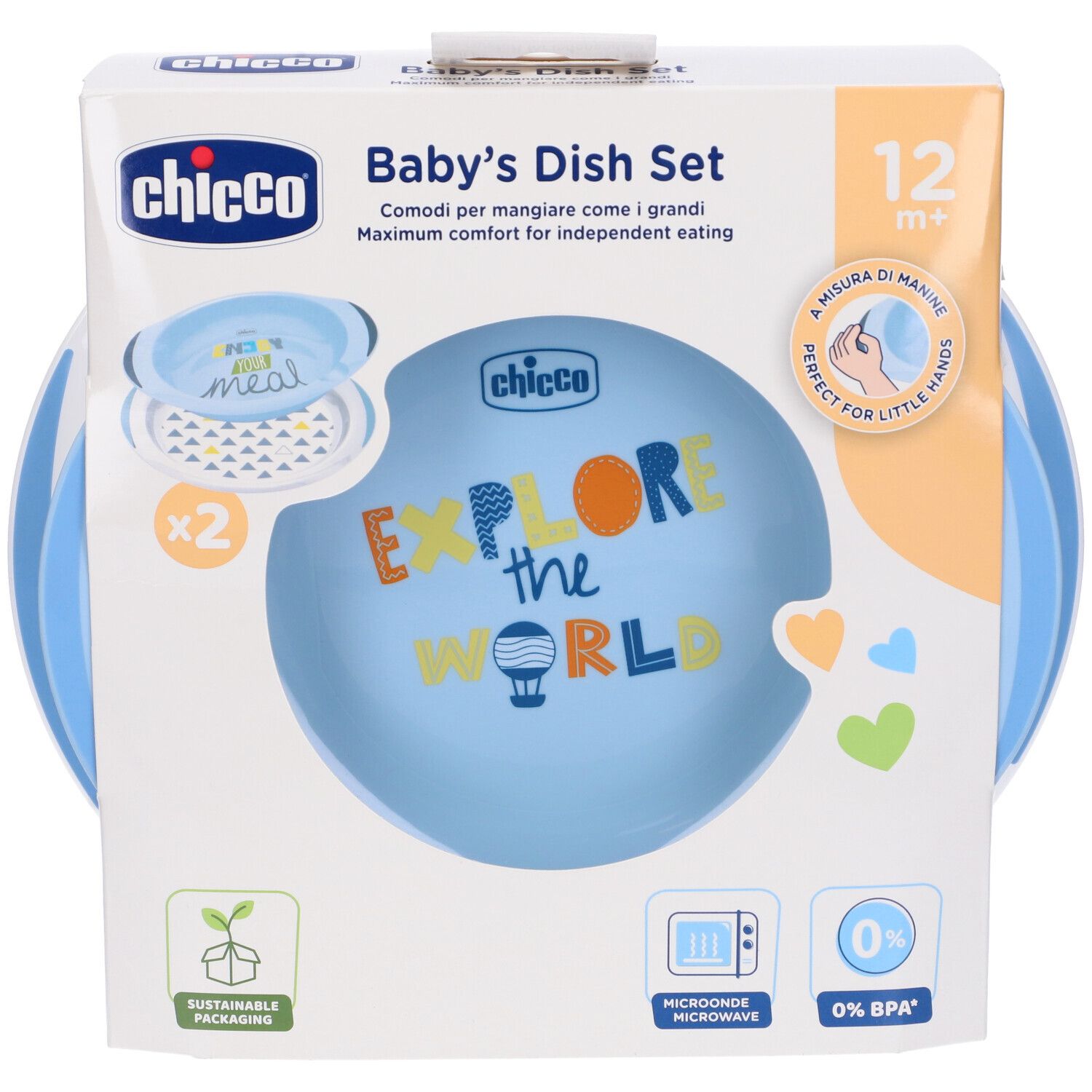 Chicco Piatto Fondo E Piano 12 Mesi+ Azzurro/Verde