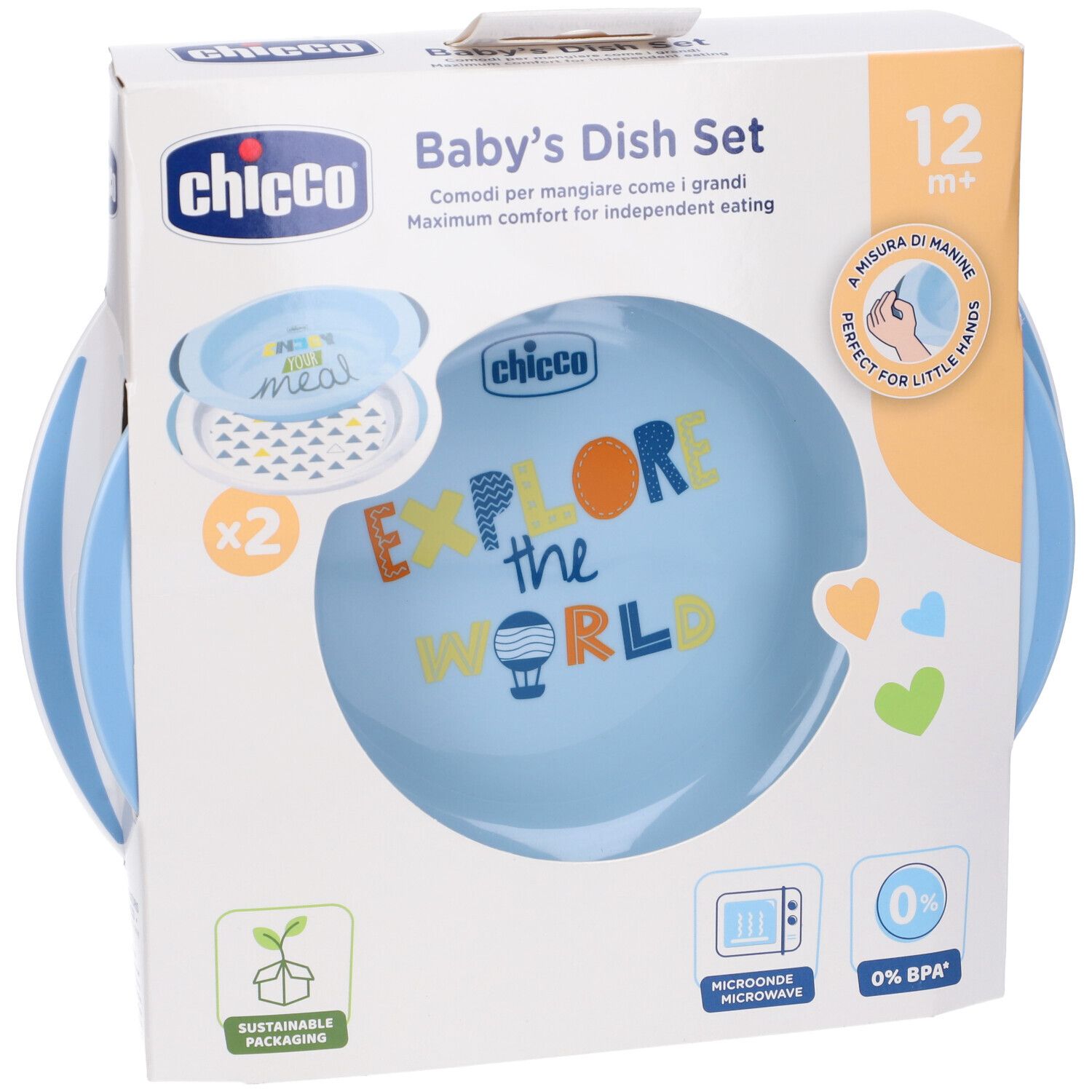 Chicco Piatto Fondo E Piano 12 Mesi+ Azzurro/Verde