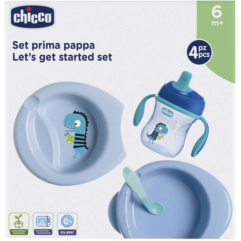 SET PAPPA CHICCO LET'S GET STARTED SET AZZURRO 6M+