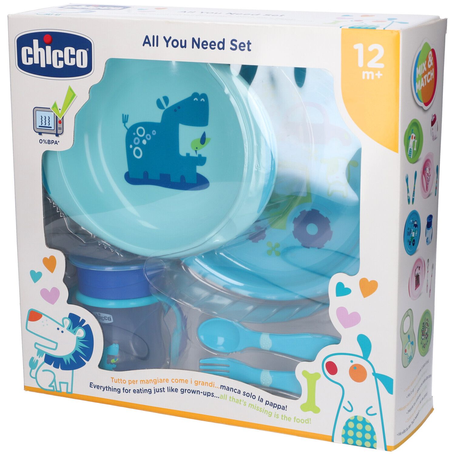 Chicco Set Pappa 12 Mesi+ Azzurro