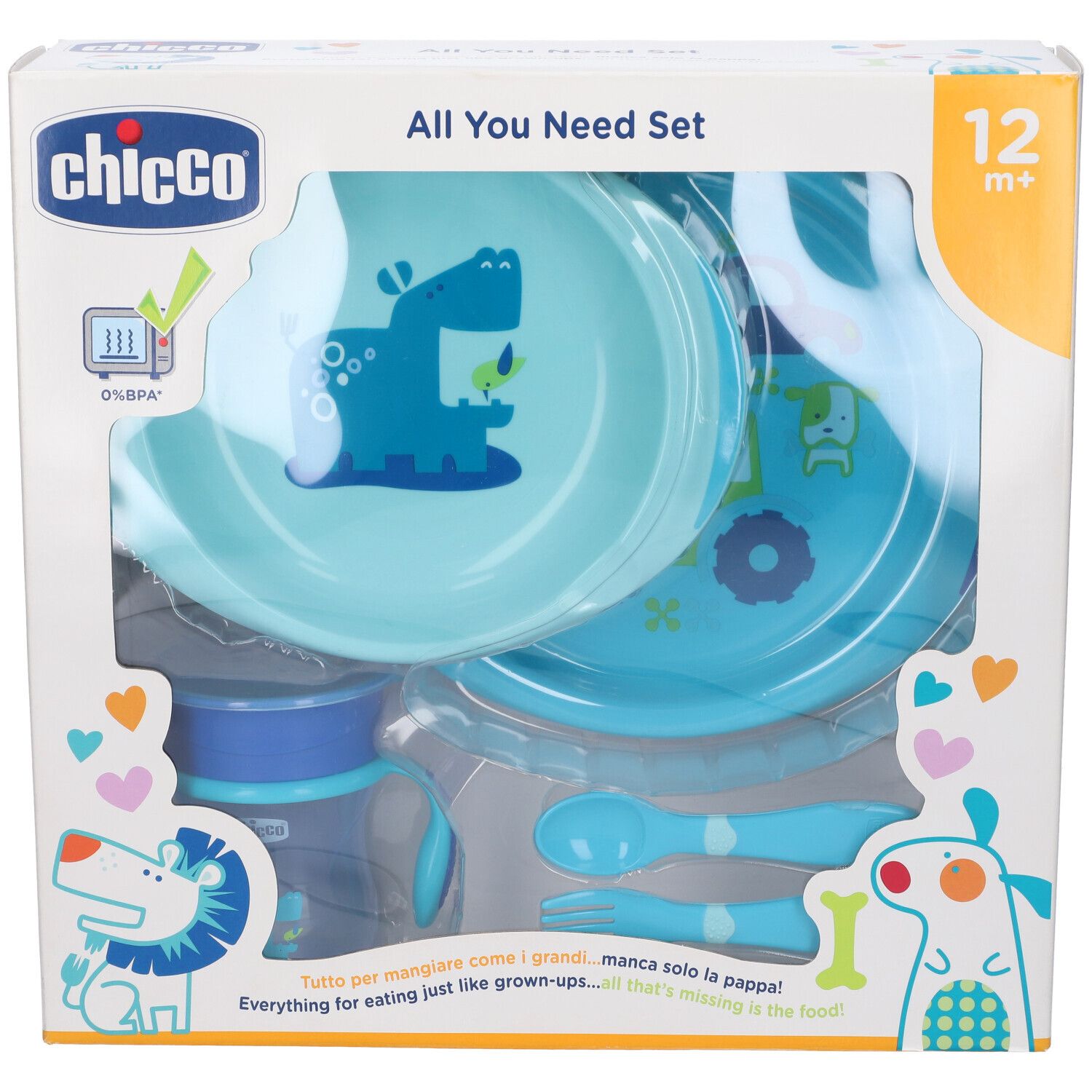 Chicco Set Pappa 12 Mesi+ Azzurro