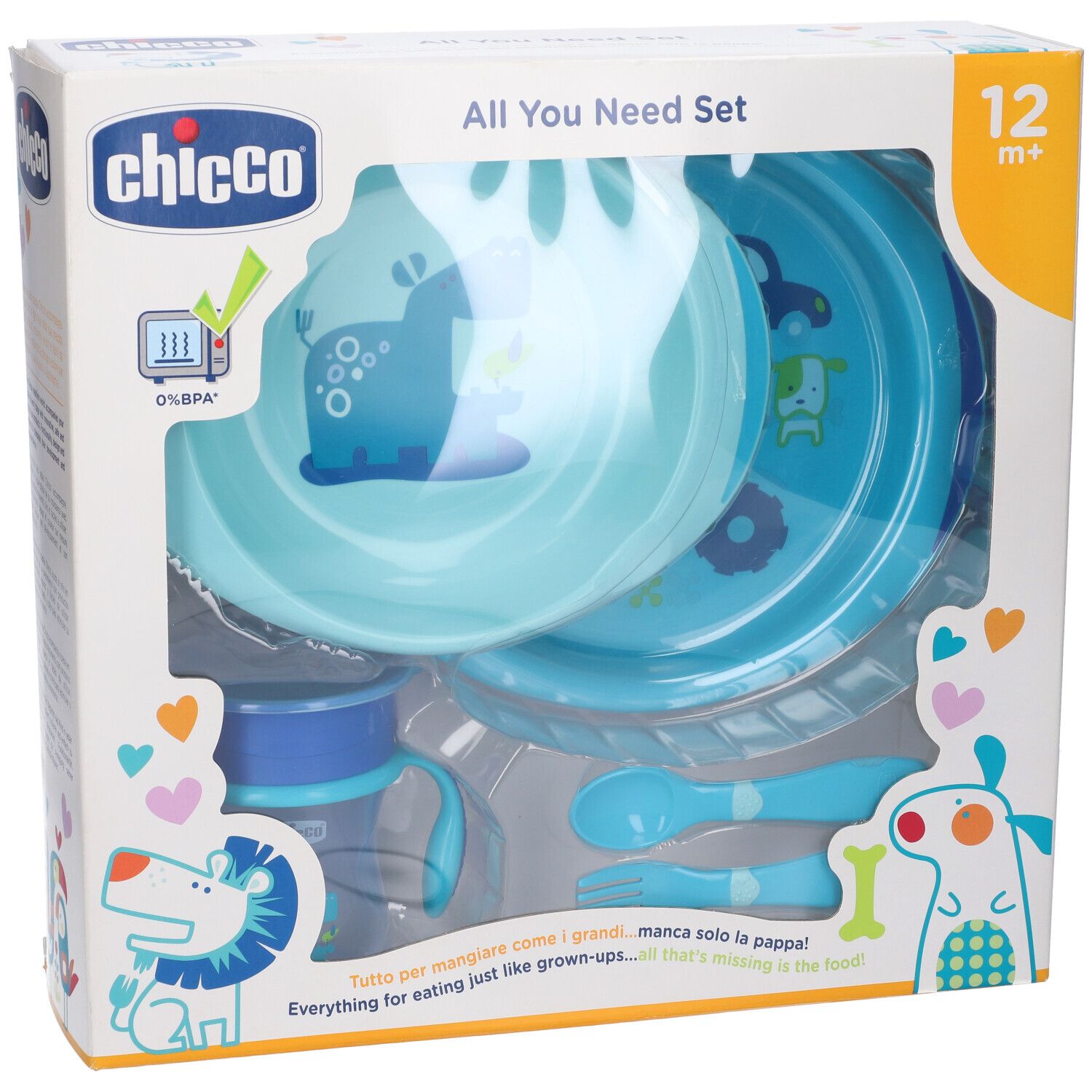 Chicco Set Pappa 12 Mesi+ Azzurro