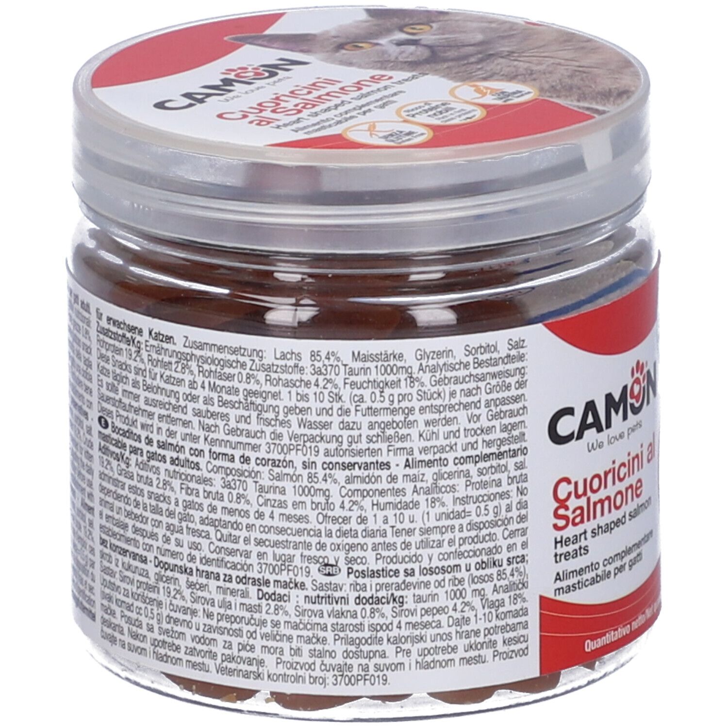 Cuoricini Salmone Barattolino 60 G 6 Pezzi