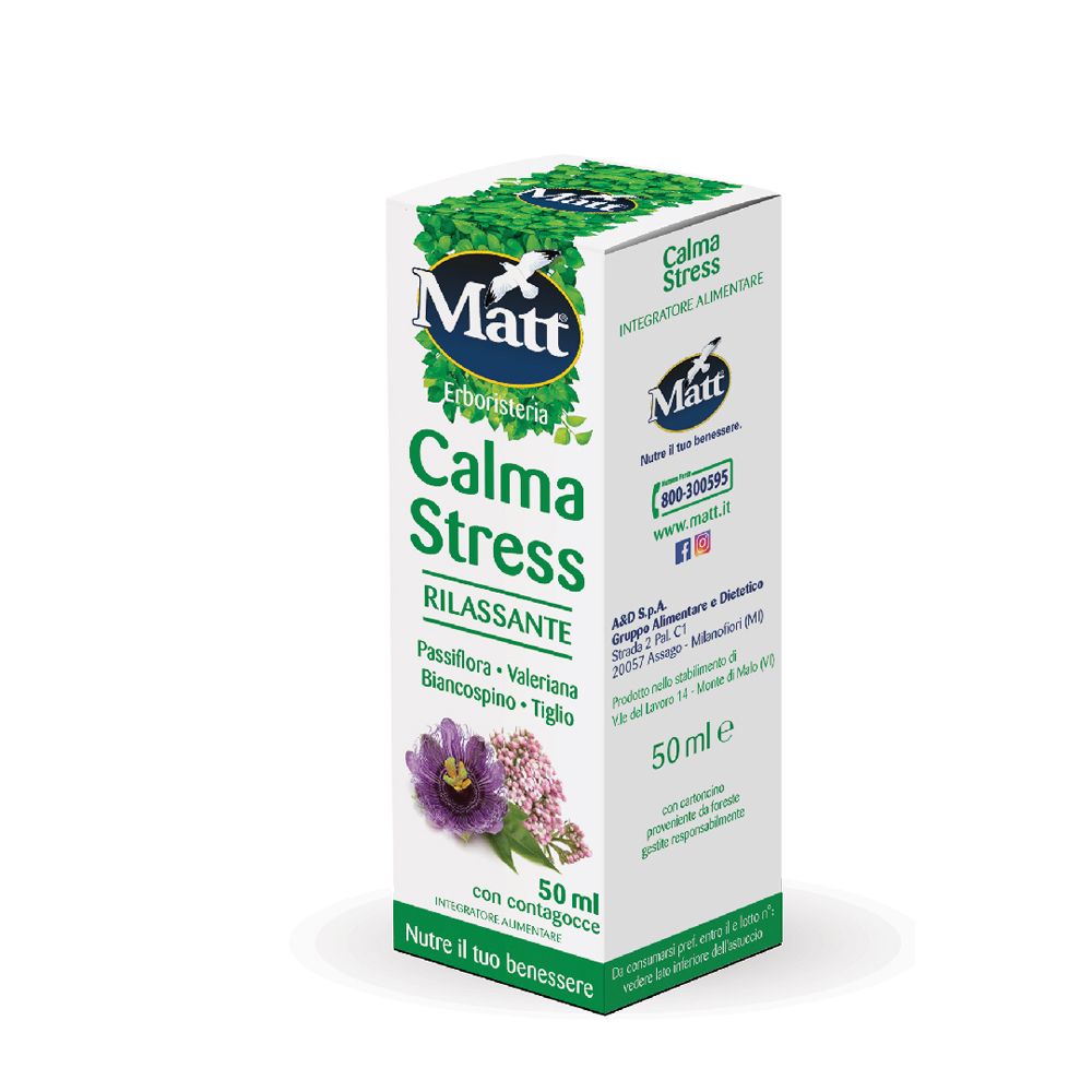 Matt Calma Stress, 50 ml integratore alimentare rilassante.