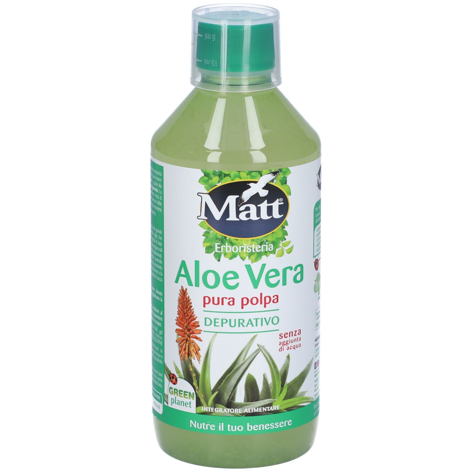 Matt Erboristeria Aloe Vera Pura Depurativo 500 Ml Redcare 5641