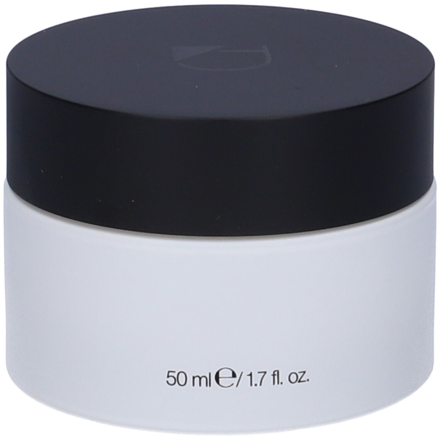 Vaso di crema con coperchio nero. Scritta: 50 ml/1.7 fl. oz.