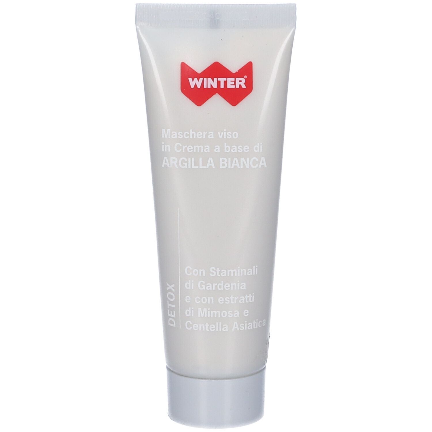 Maschera viso in tubo. Sul tubo c'è scritto "Winter". Testo in italiano.