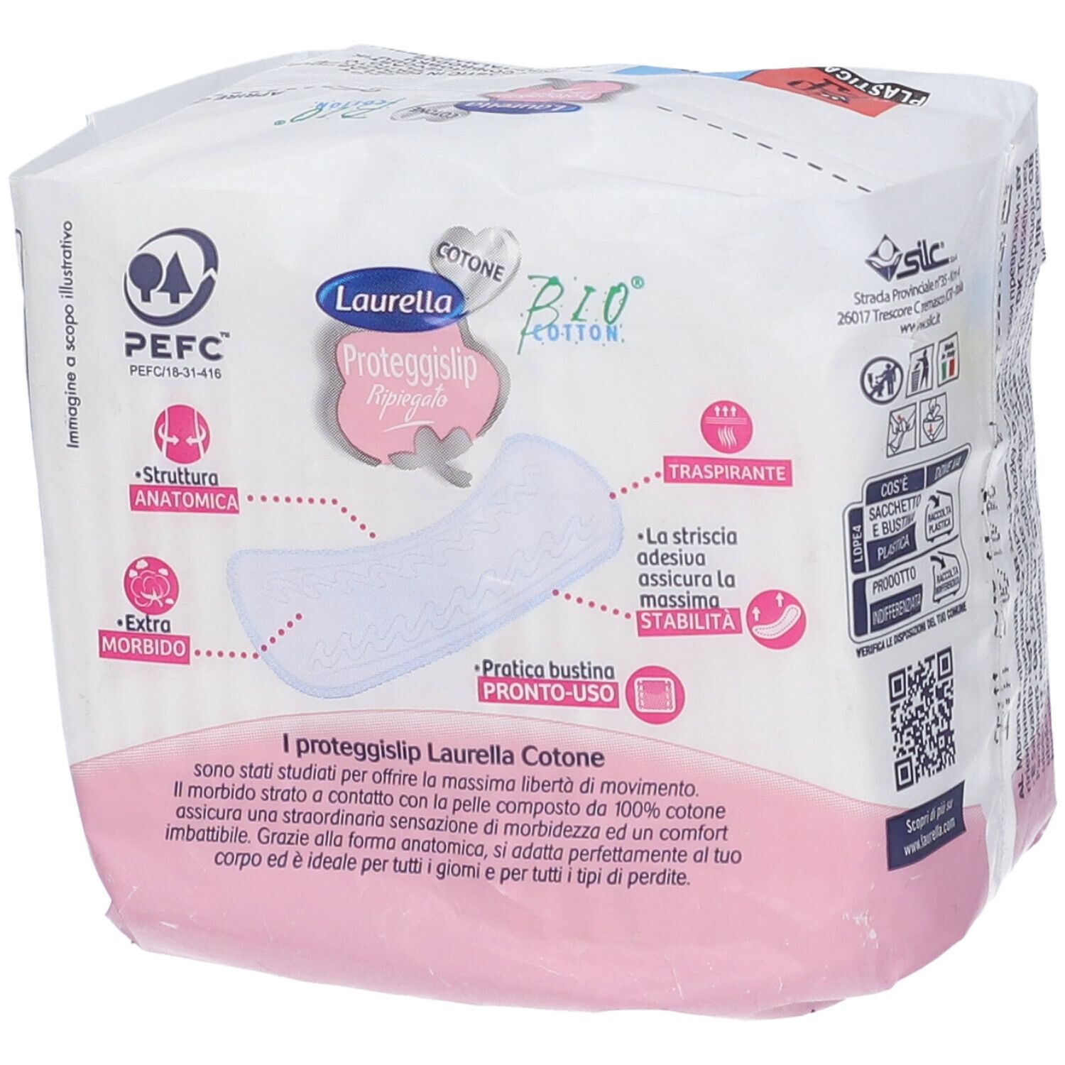 Confezione di Proteggislip Laurella. Struttura anatomica. Confezionato singolarmente. 100% cotone. Traspirante.