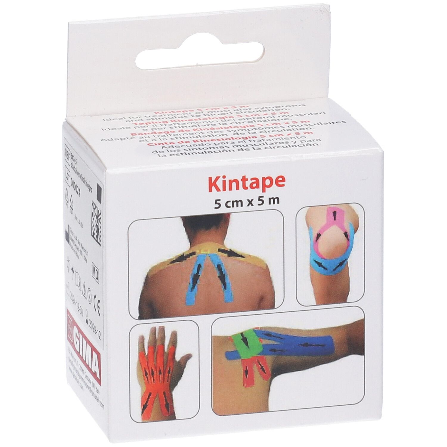 GIMA Taping Kinesiologia 5 M X 5 Cm - Nero