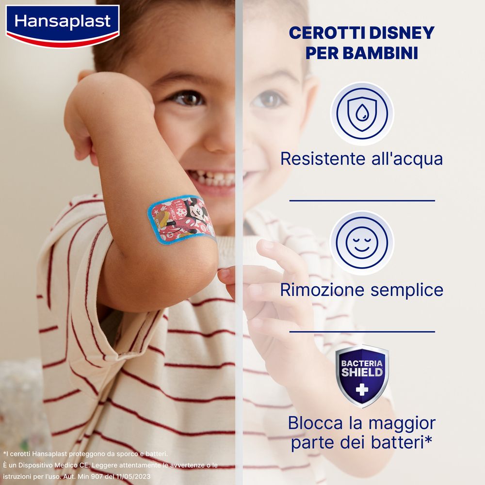 Hansaplast Cerotti Disney, Cerotti bambini impermeabili e delicati, 20 pezzi in 2 formati - risparmia il 10% con il codice: NI10