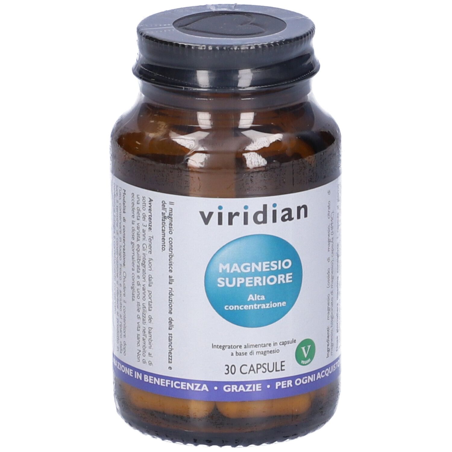 Viridian Magnesium 300mg High Potency 30 Capsule Viridian Magnesio Superiore Alta Concentrazione