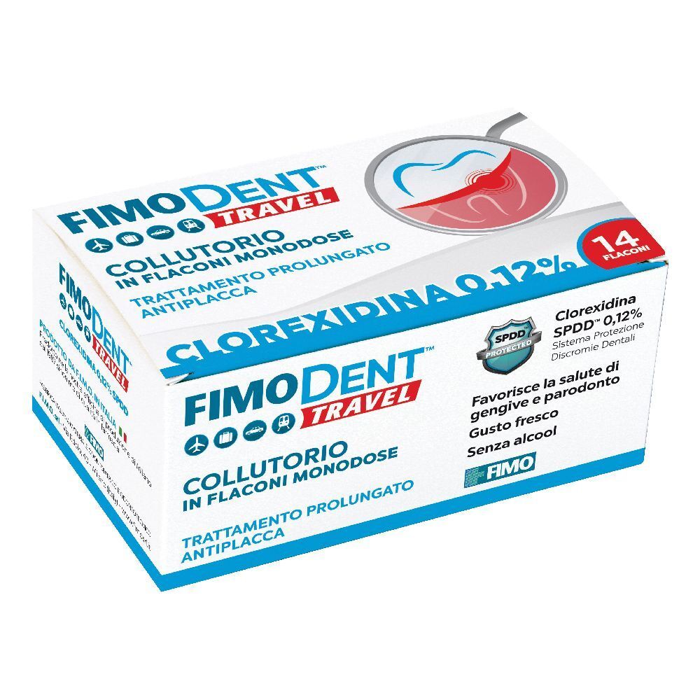 Fimodent Travel Collutorio Clorexidina Spdd 0,12% 14 Flaconcini Monodose 10 Ml