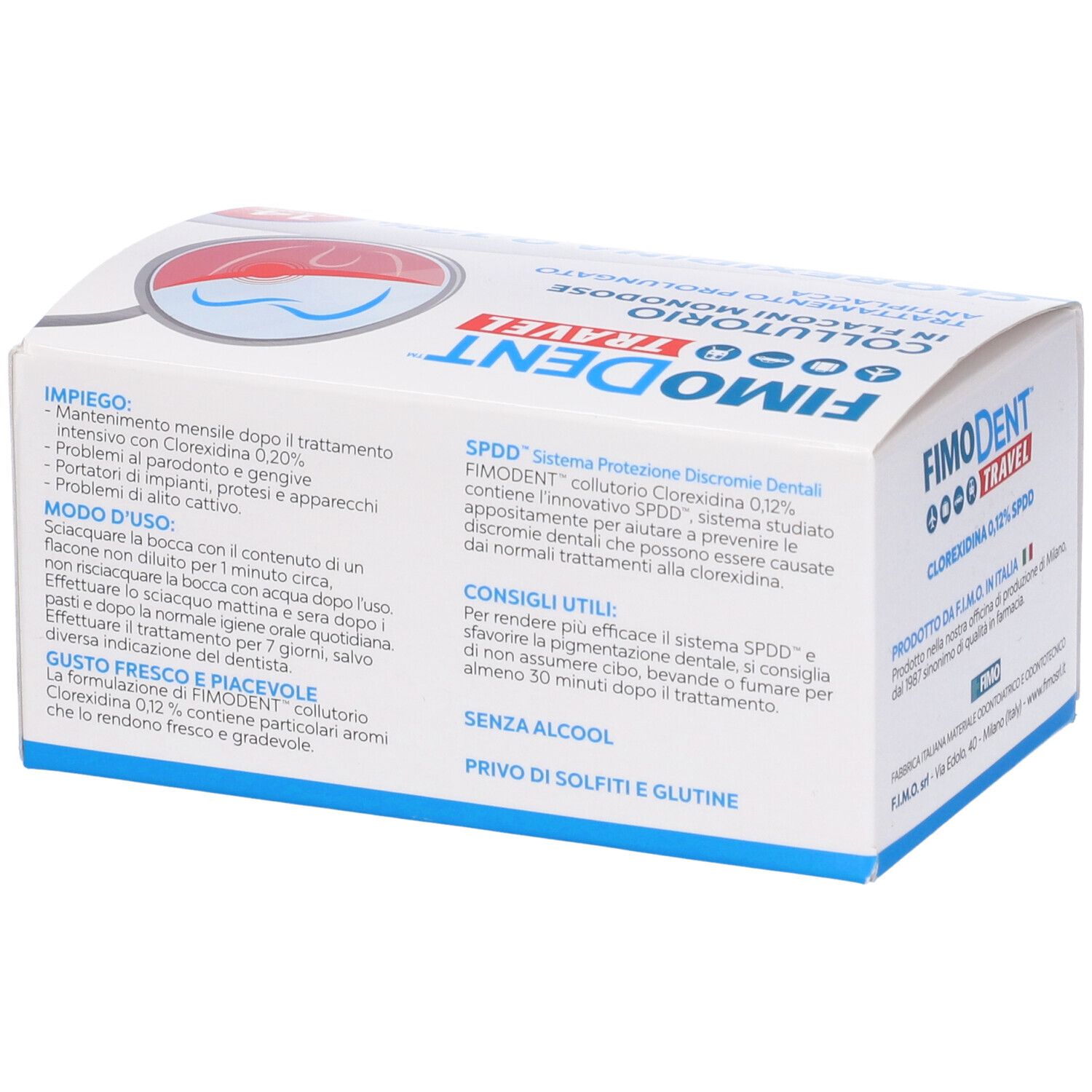 Fimodent Travel Collutorio Clorexidina Spdd 0,12% 14 Flaconcini Monodose 10 Ml