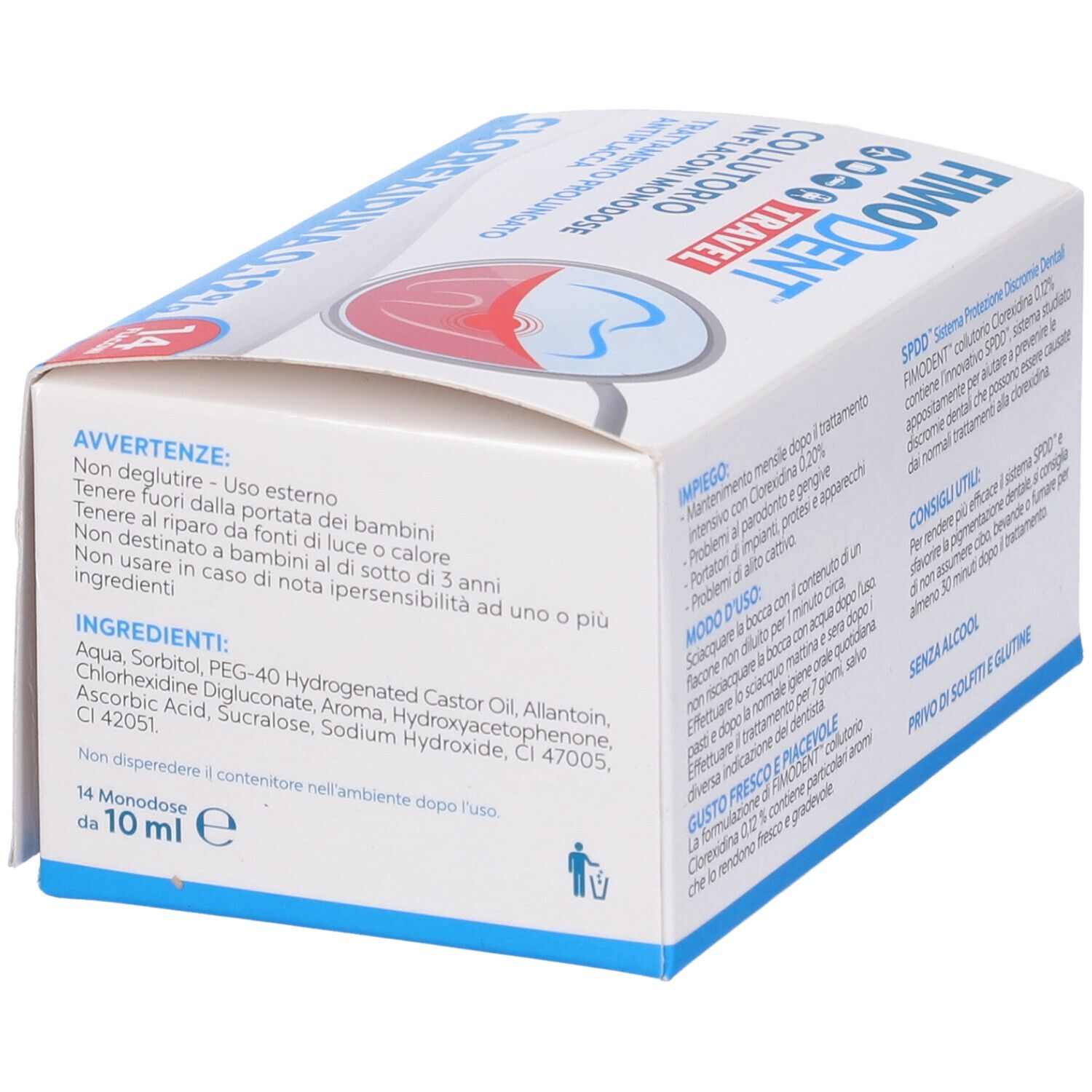 Fimodent Travel Collutorio Clorexidina Spdd 0,12% 14 Flaconcini Monodose 10 Ml