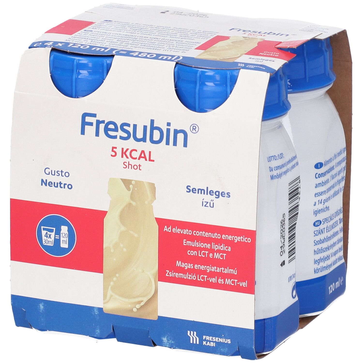 Fresubin 5Kcal Shot Neutral Easybottle 4 X 120 Ml