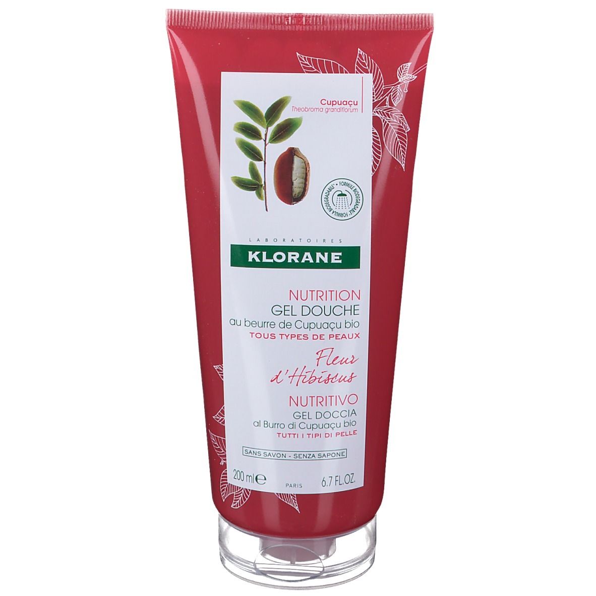 KLORANE Nutritivo Gel Doccia al Burro di Cupuacu Bio Fiore d'Ibisco