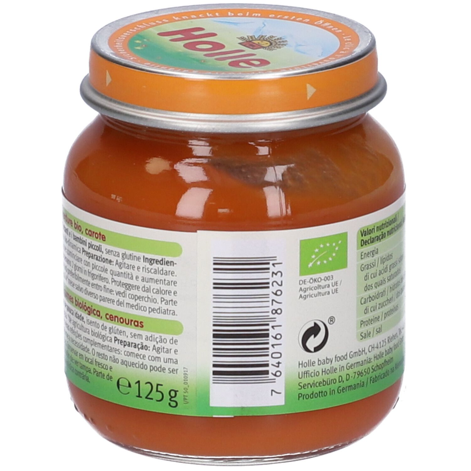 Holle Omogeneizzato Carota125G