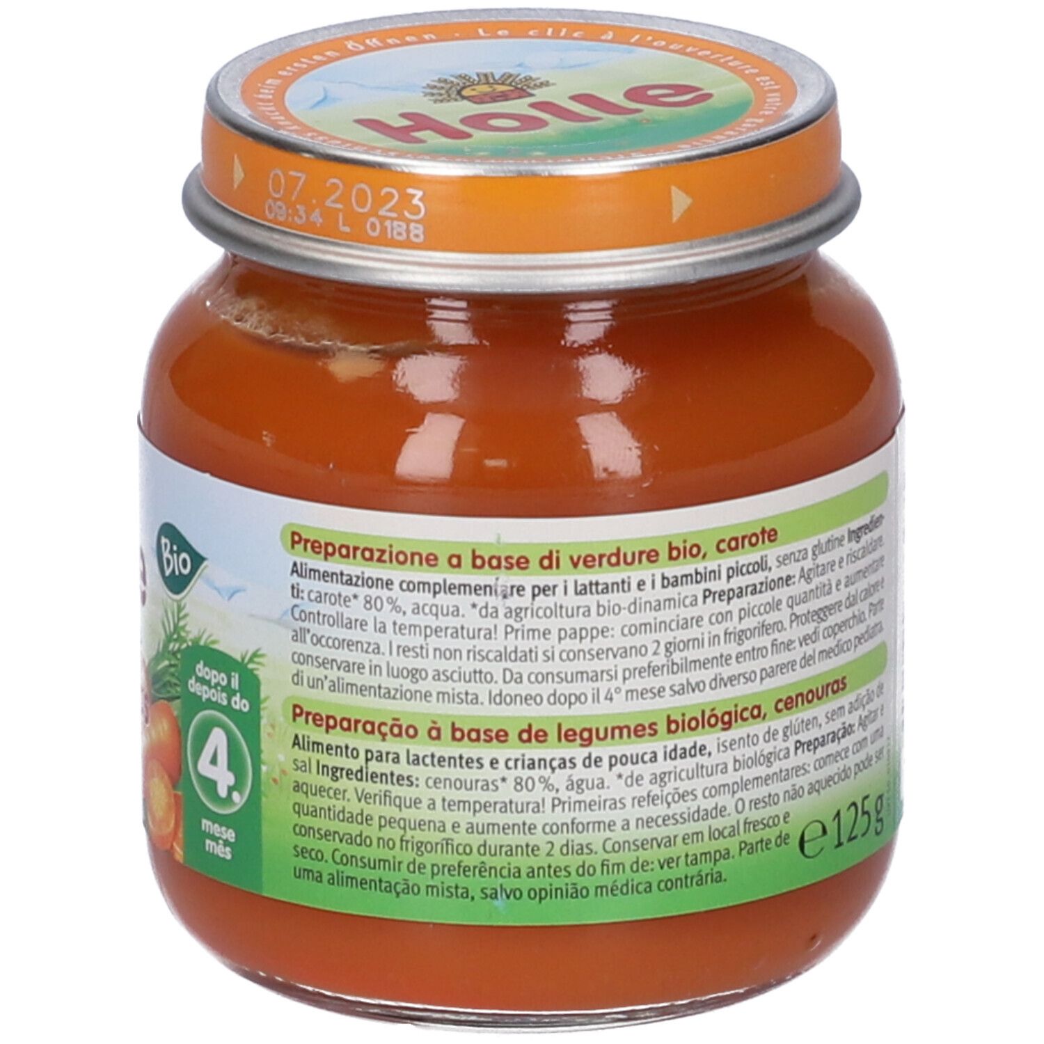 Holle Omogeneizzato Carota125G