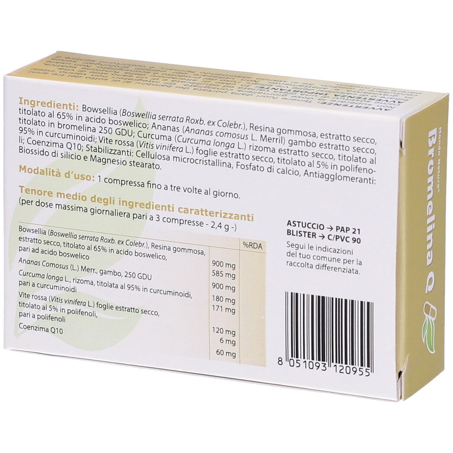 Bromelina Q Mondo Natura 30 Compresse